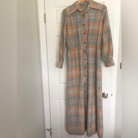 Vintage 60s Miss Sun Valley Plaid Maxi Dress - Picture 10 of 10